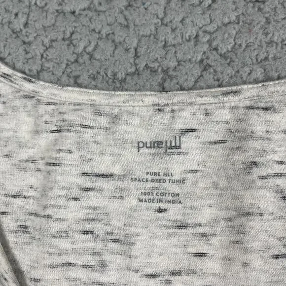 J Jill Space Dyed Tunic Top Womens Large V-Neck Cuffed 3/4 Sleeve Gray - Picture 2 of 7